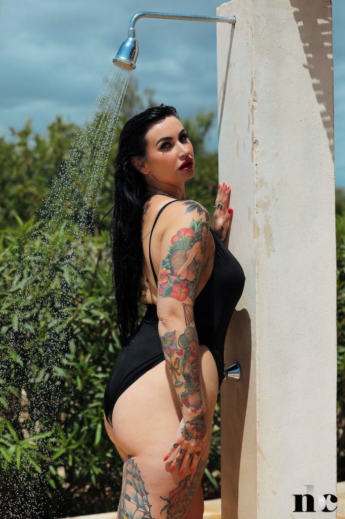 Cherrie Pie Swimsuit Shower Outside Nothing But Curves