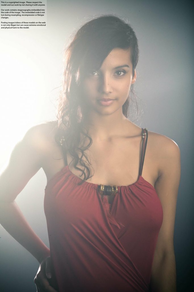 Indian Babe Shanaya in Red Dress Nudes