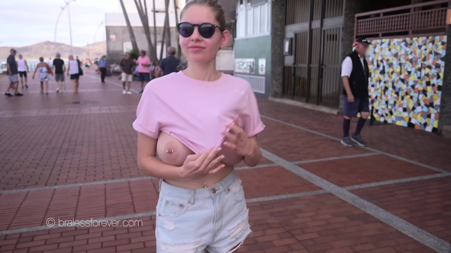 Mila Amour Topless Walk Braless Forever